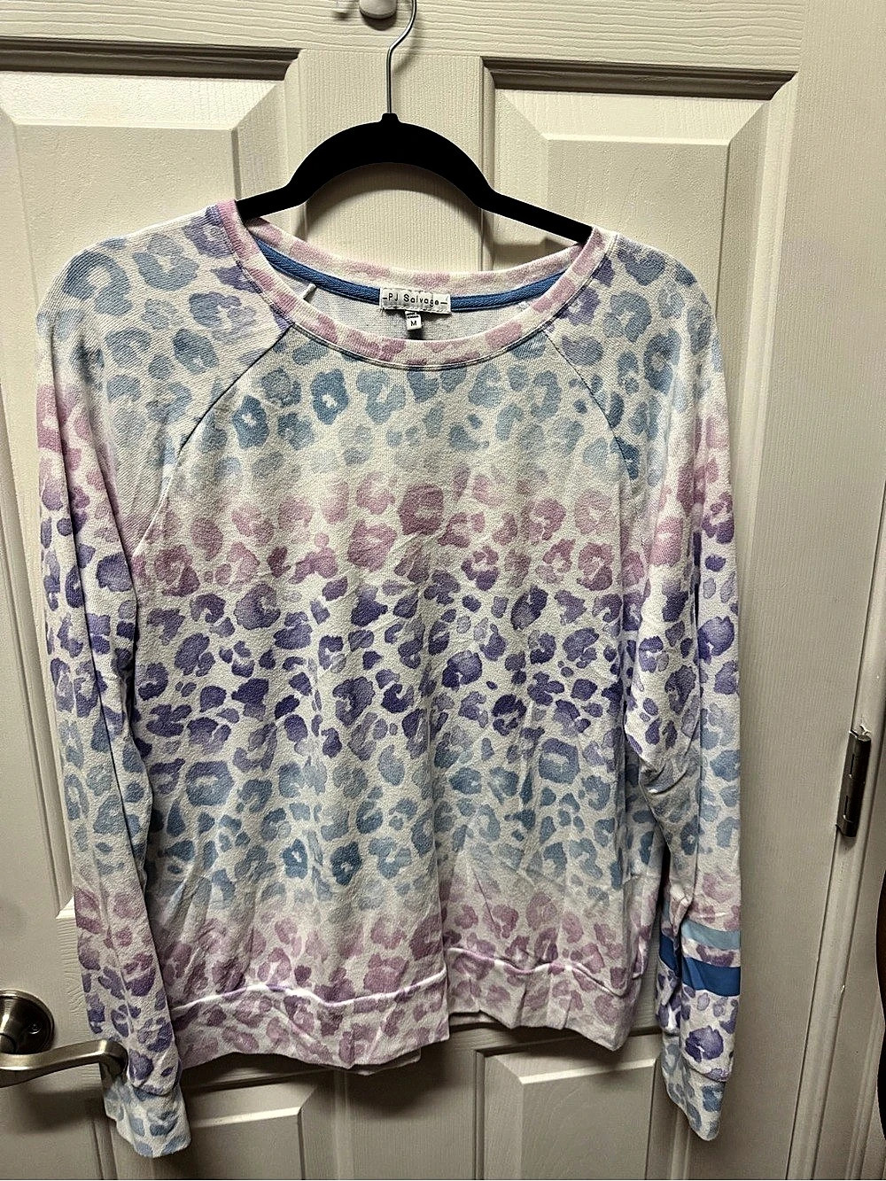 PJ salvage Set Animal Print in Blue & Pink Size Small Like New